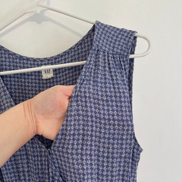 GAP Sleeveless Wrap Jumpsuit Periwinkle Blue / Purple Surplice Cropped NO BELT M - Picture 6 of 13